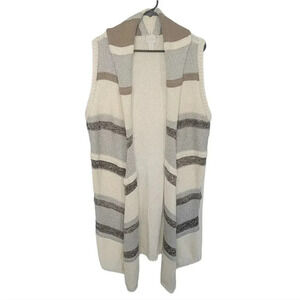 CHICO'S 2 Knit‎ Texture Stripe Calvi Sleeveless Sweater Vest  Sz 1